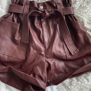 NWT Calvin Klein Jeans Pleather Bitter Chocolate Shorts Size Small